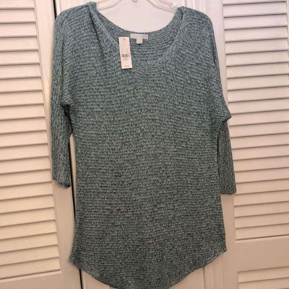 NWT! Blue/Green Knit tunic style Acrylic Sweater